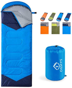 oaskys Camping Sleeping Bag - 3 Season Warm & Cool Weather - Summer, Spring, Fall, Lightweight, Waterproof for Adults & Kids - Camping Gear Equipment, Traveling, and Outdoors